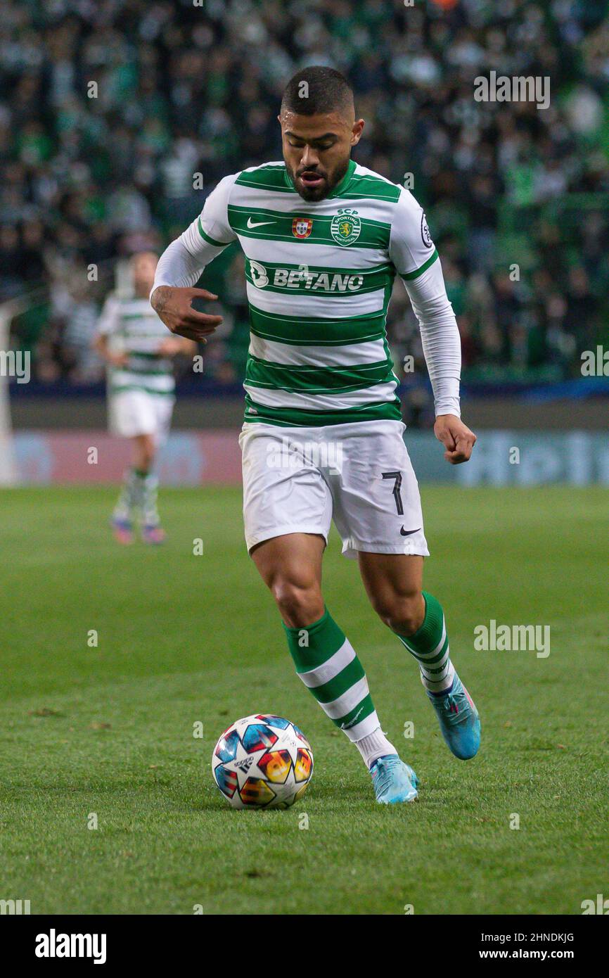 February 15 22 Lisbon Portugal Sporting S Forward From Brazil Bruno Tabata 7 In Action During The Game Of The First Leg Of Round Of 16 For The Uefa Champions League Sporting Vs