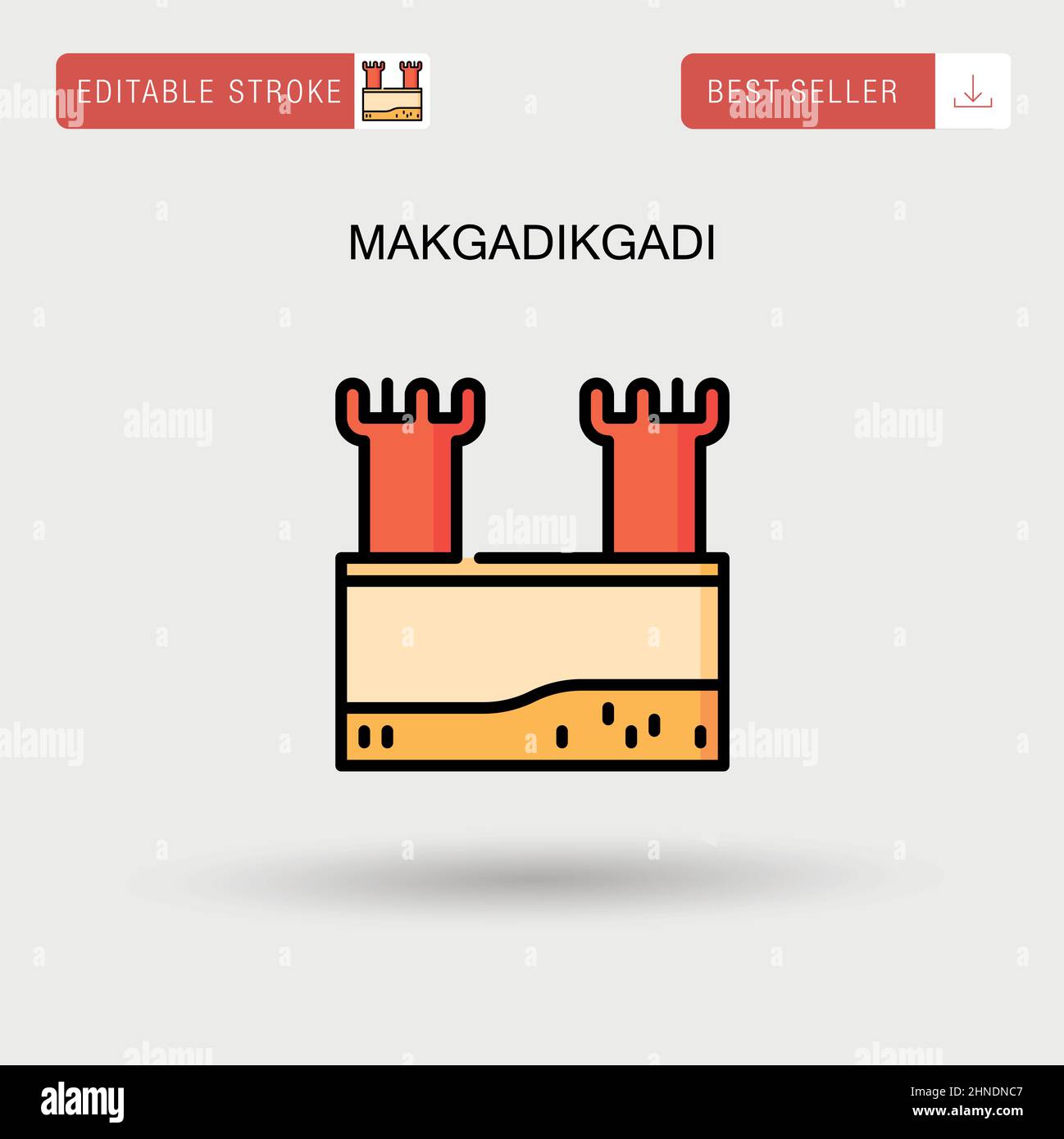 Makgadikgadi Simple vector icon. Stock Vector