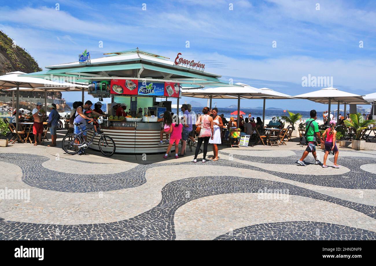 cafe, Leme beach, Rio de Janeiro, Brazil Stock Photo