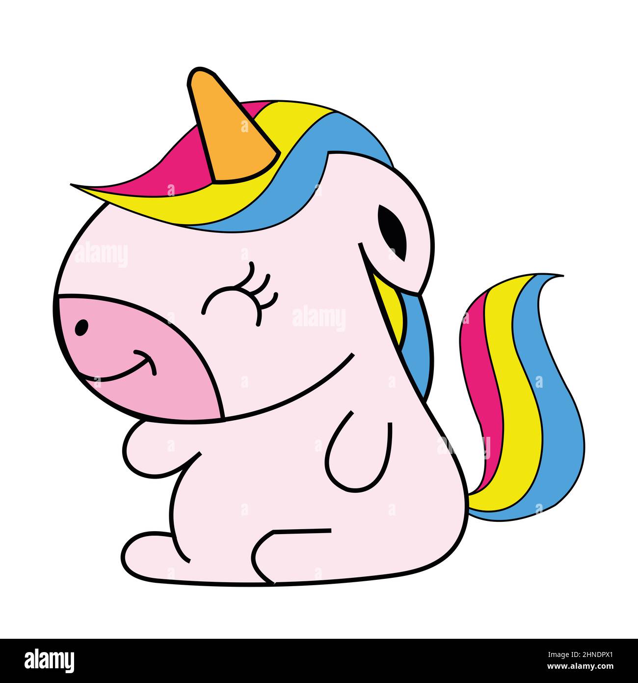 Cute unicorn clip art illustration. unicorn magic image Stock Photo - Alamy