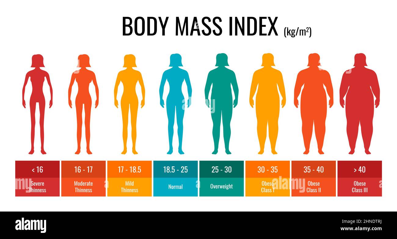 Bmi Classification Chart Measurement Woman Set Female Body Mass Index