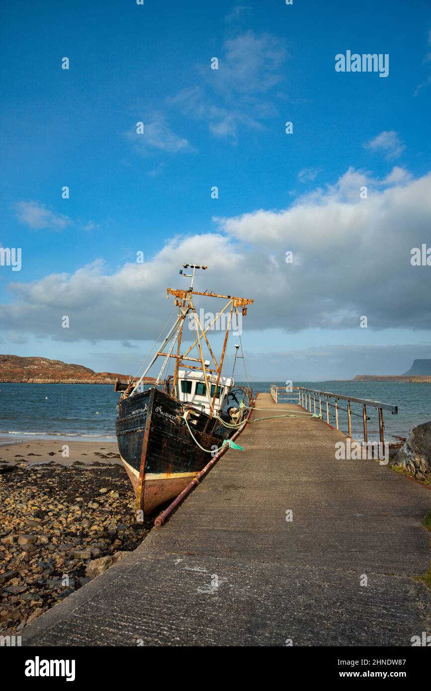 An old, rusty fishing boat on the Isle of Mull, Scotland Stock Photo ...
