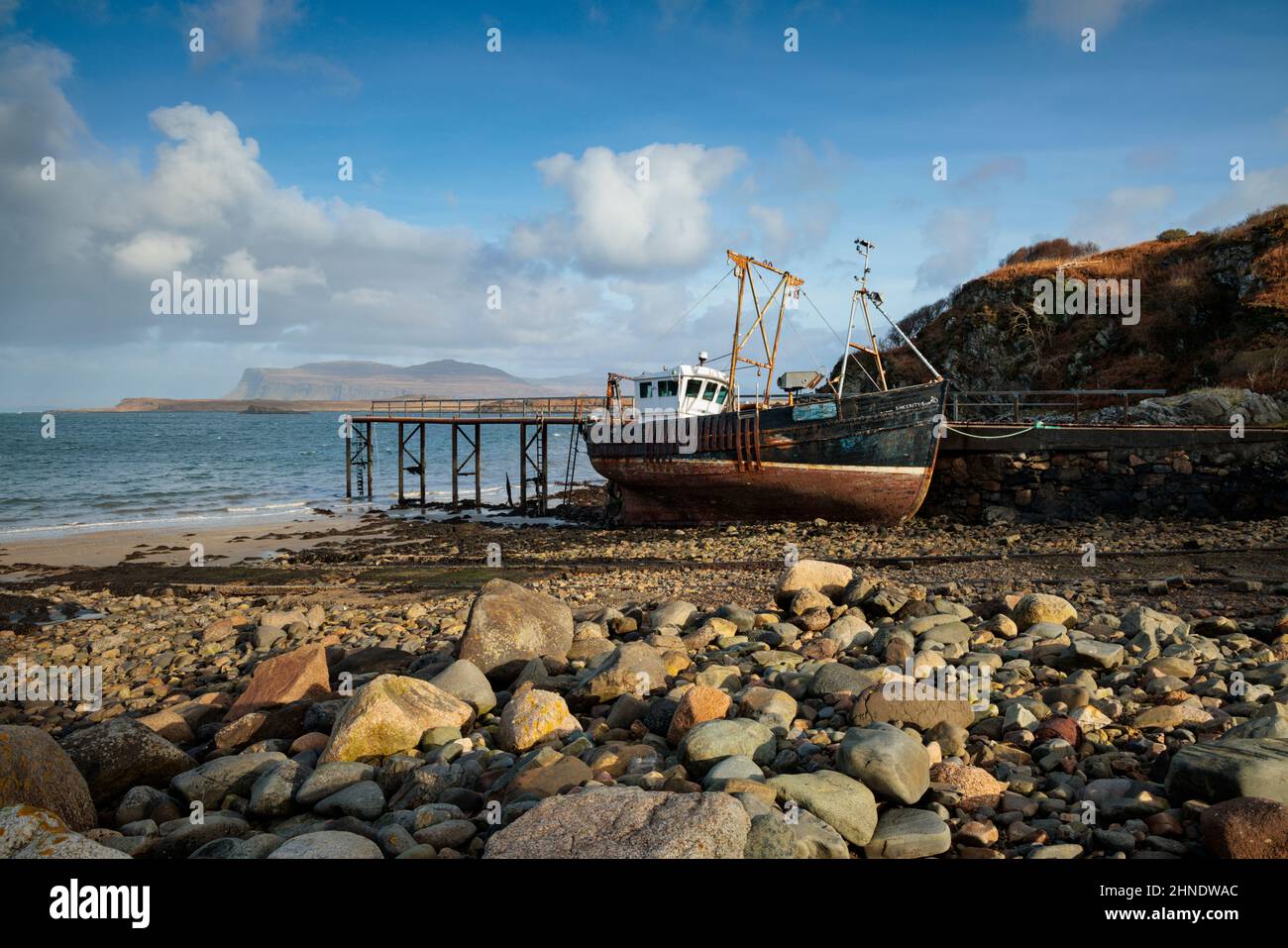 An old, rusty fishing boat on the Isle of Mull, Scotland Stock Photo ...