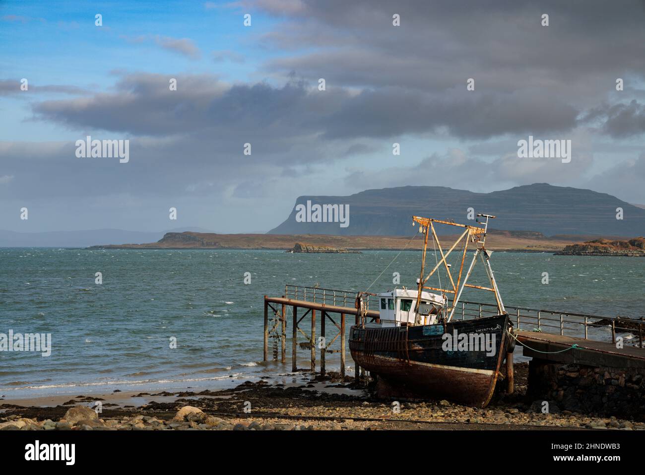 An old, rusty fishing boat on the Isle of Mull, Scotland Stock Photo ...