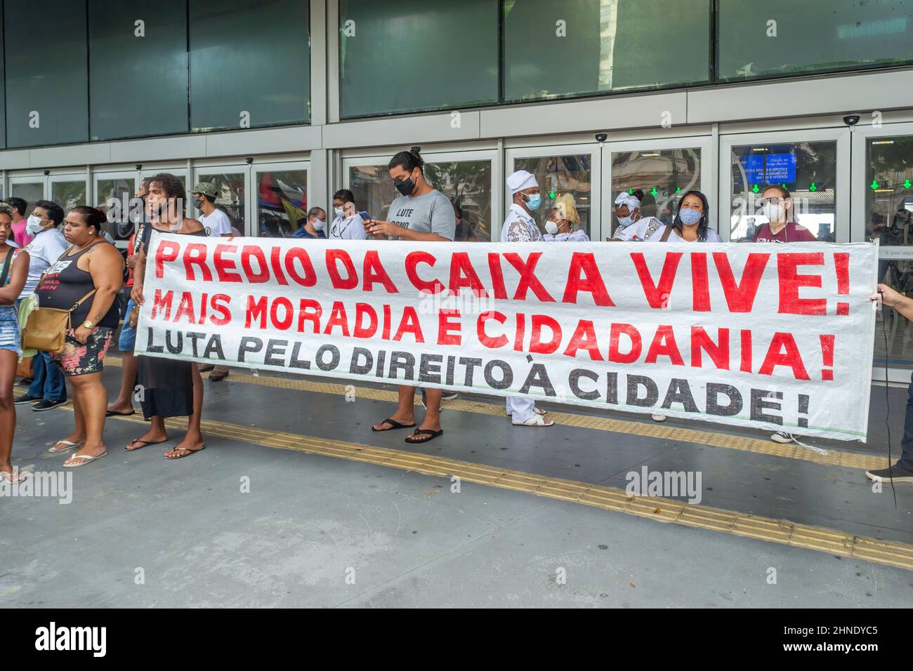 Black Lives Matter Protest in Niteroi, Rio de Janeiro, Brazil - February 15, 2022 Stock Photo