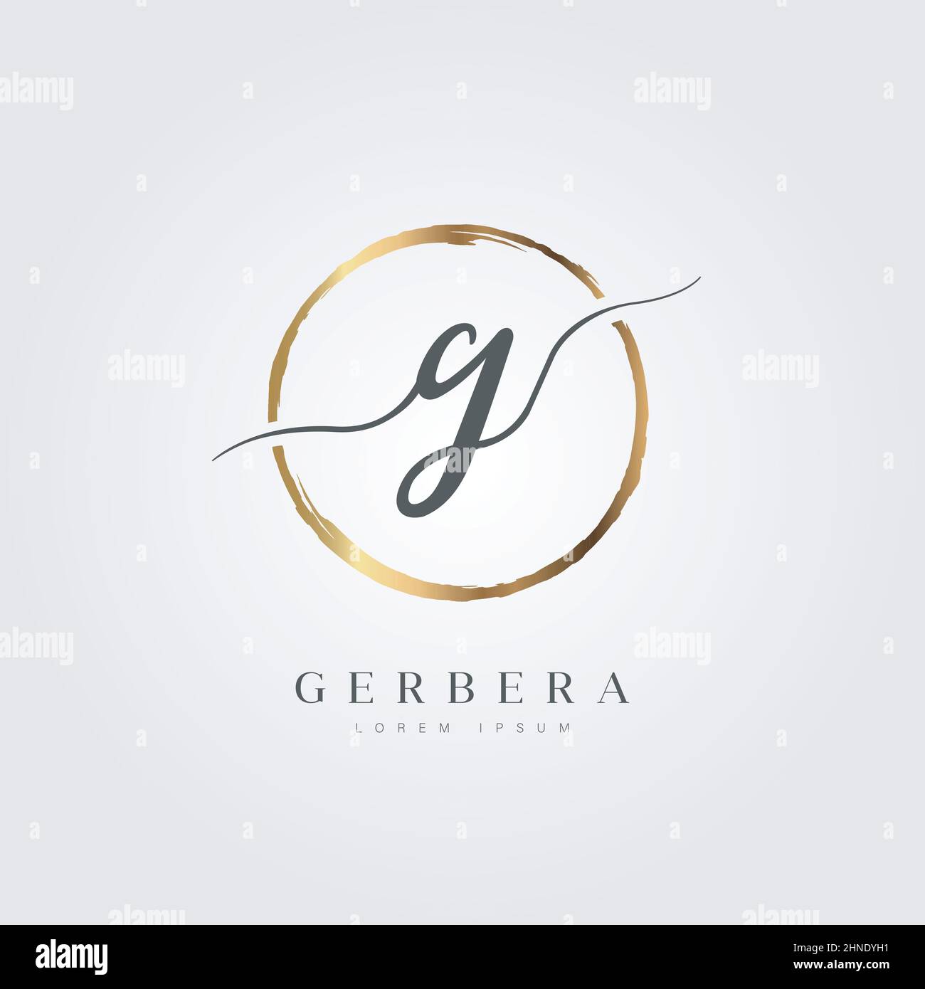 Elegant Initial Letter Type G Logo With Gold Circle Brushed Stock ...