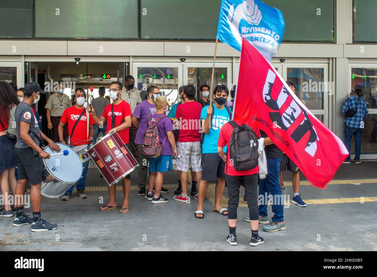 Black Lives Matter Protest in Niteroi, Rio de Janeiro, Brazil - February 15, 2022 Stock Photo