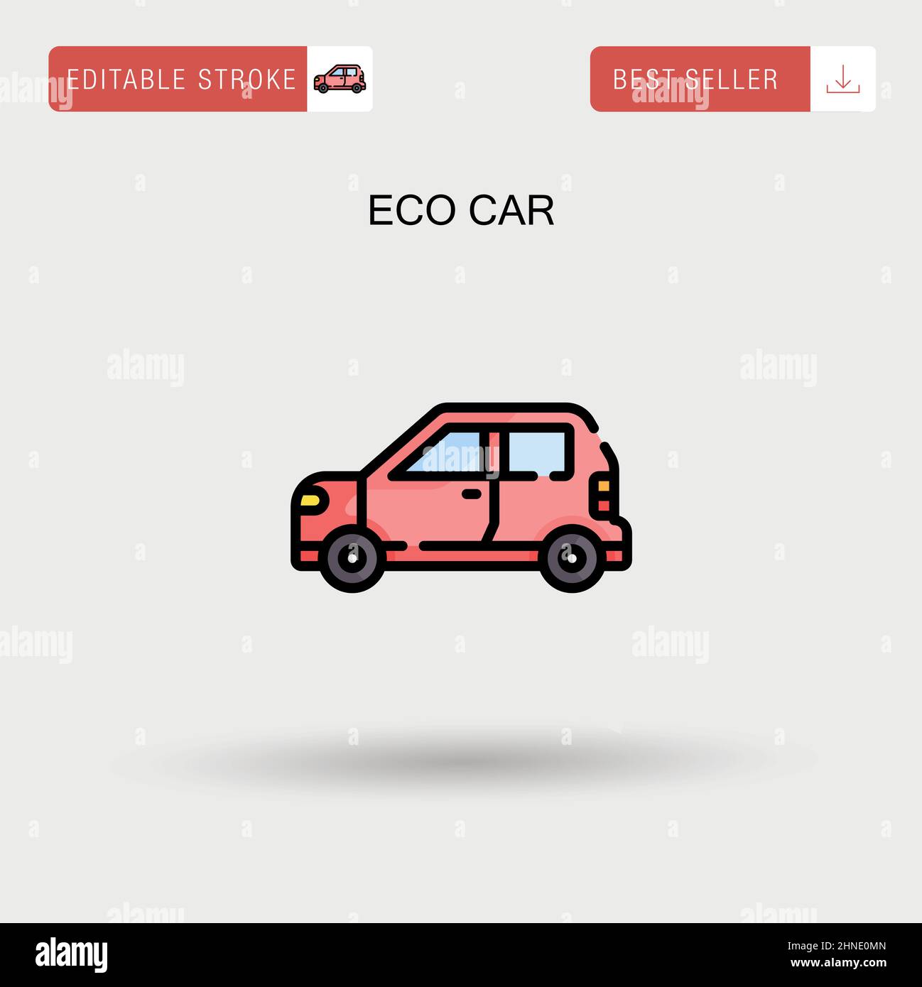 Eco car Simple vector icon. Stock Vector