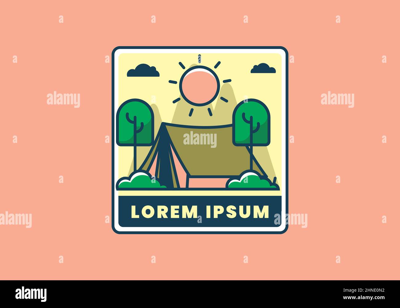 Camping in nature flat illustration design Stock Vector Image & Art - Alamy