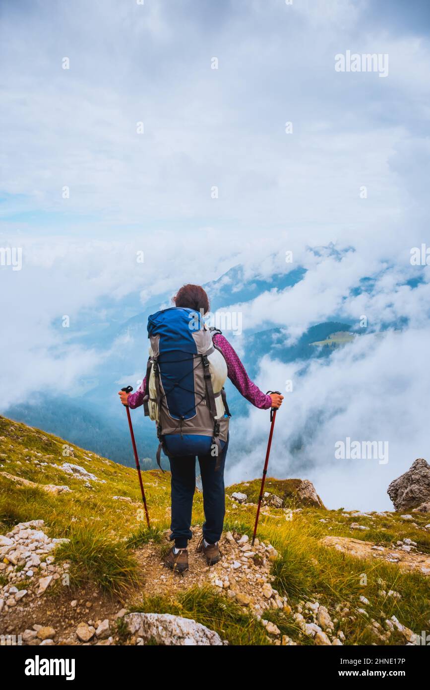 Happy hiker looking at view hi-res stock photography and images - Alamy