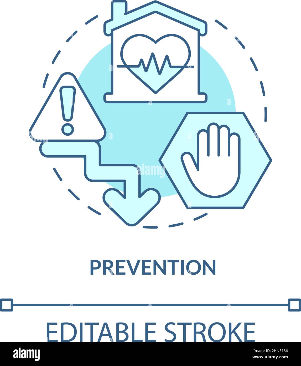 Prevention turquoise concept icon Stock Vector