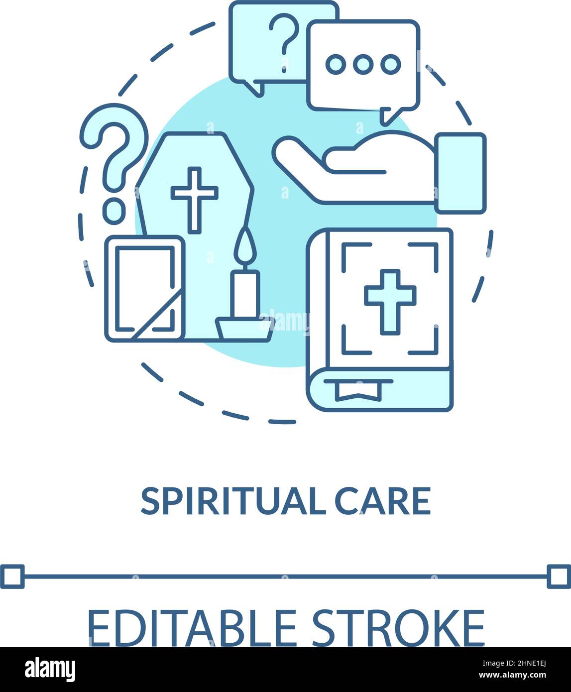 Spiritual care turquoise concept icon Stock Vector Image & Art - Alamy