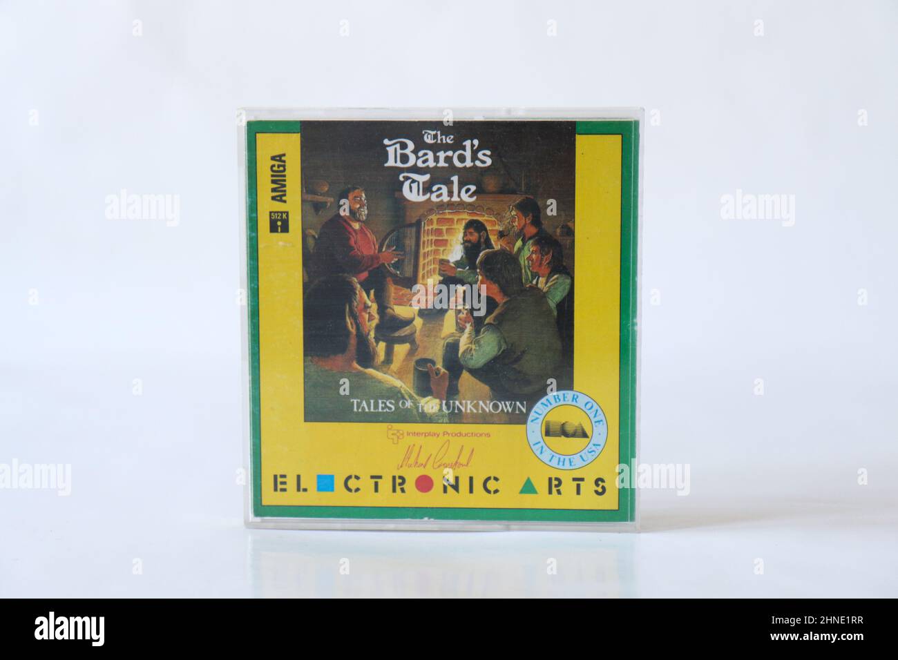 BERLIN - FEBRUARY 12, 2022: Vintage Retro Video Game THE BARD'S TALE - TALES OF THE UNKNOWN for the Commodore Amiga on Floppy Disks. Electronic Arts r Stock Photo