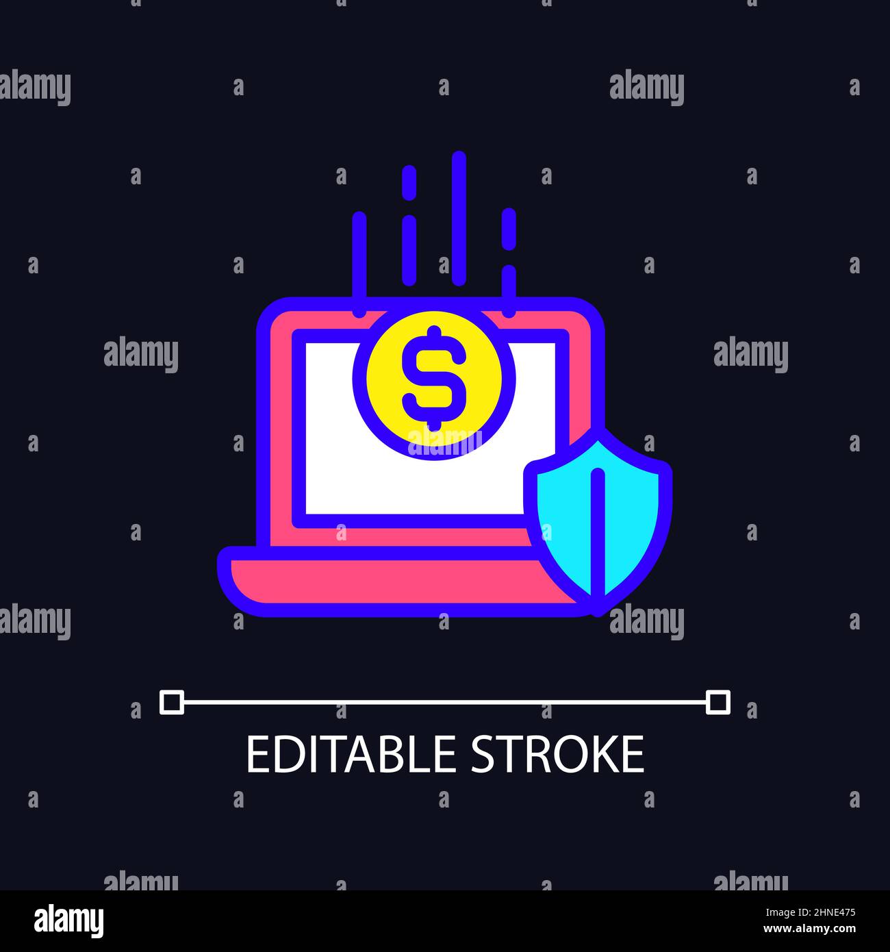 Fundraising platform pixel perfect RGB color icon for dark theme Stock ...
