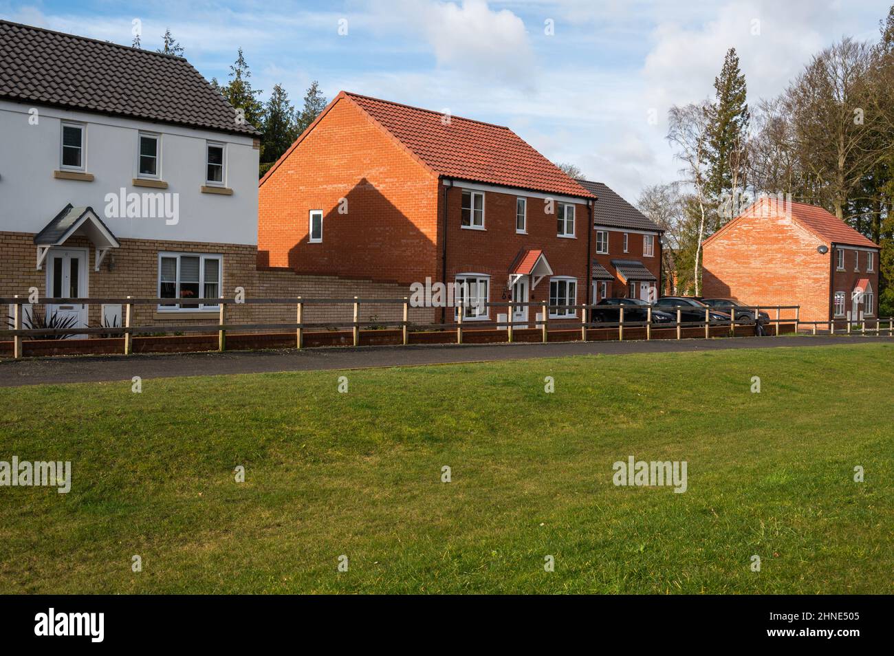 New housing developments around Norfolk England for sale Stock Photo