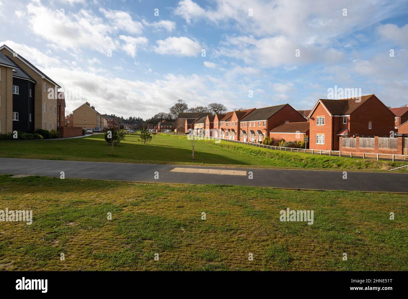 New housing developments around Norfolk England for sale Stock Photo