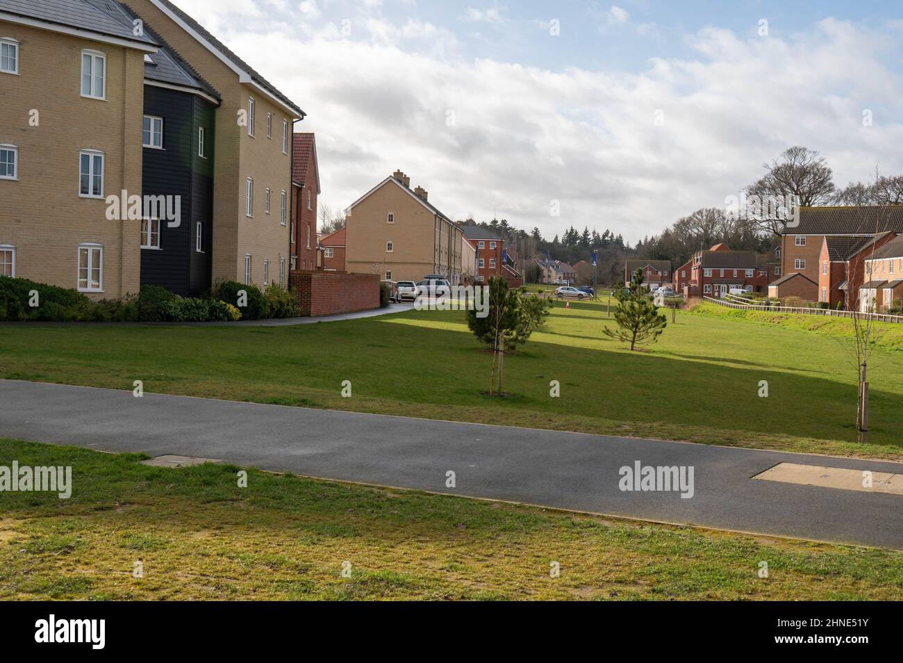 New housing developments around Norfolk England for sale Stock Photo