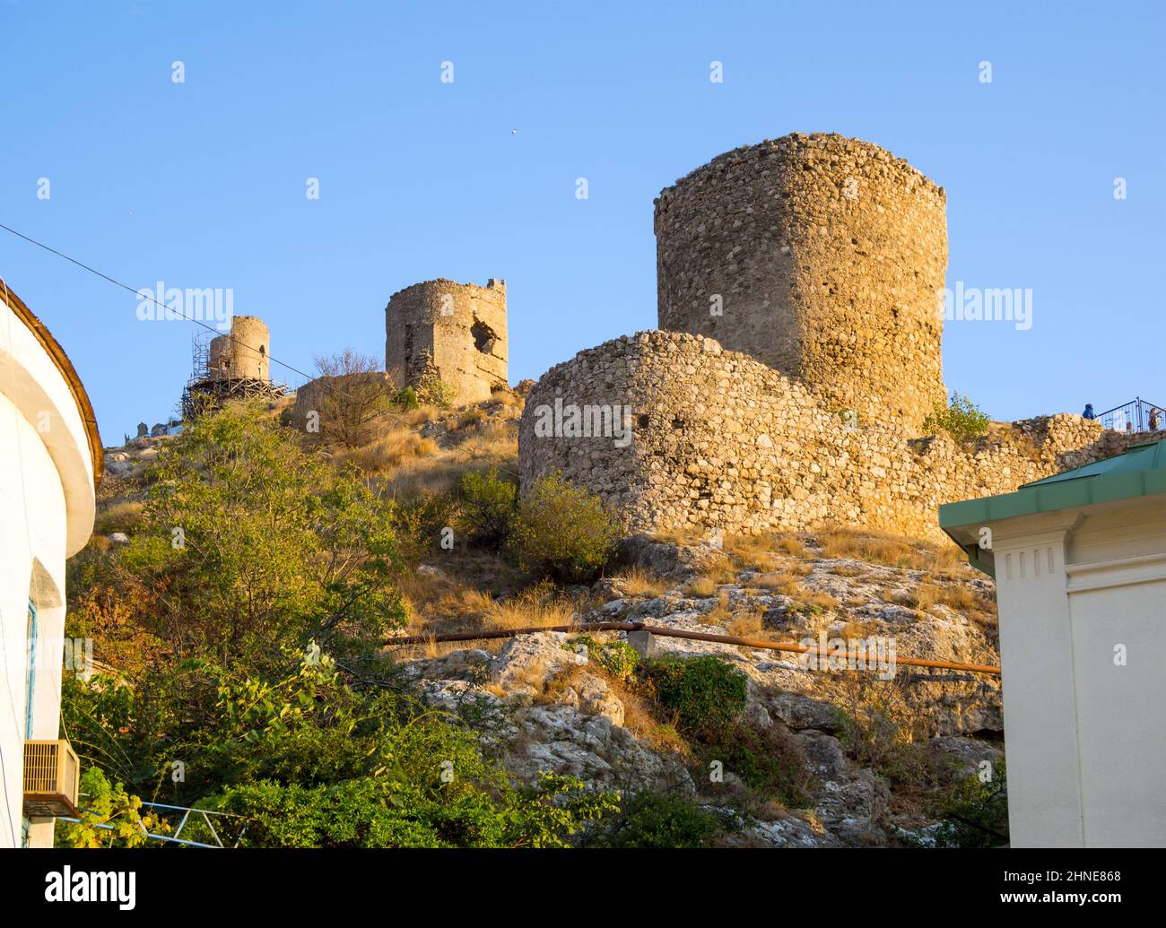 remains-of-the-genoese-fortress-chembalo-balaklava-crimea-stock-photo