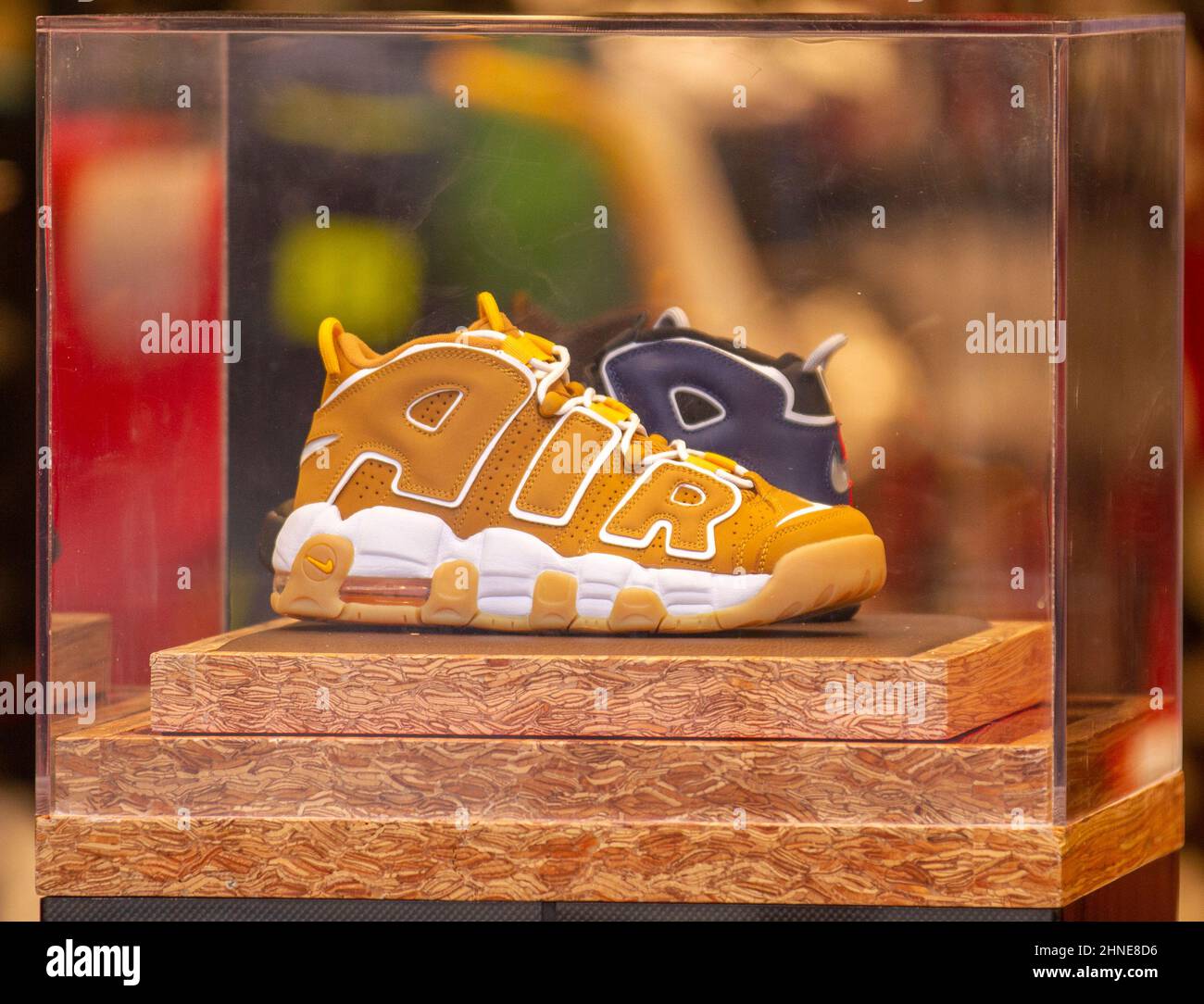 Nike Max Uptempo Women Shoes trainers in footwear shop inPreston UK  Weather; Sale Shops signs, shoppers shopping in the north-west town centre  Stock Photo - Alamy