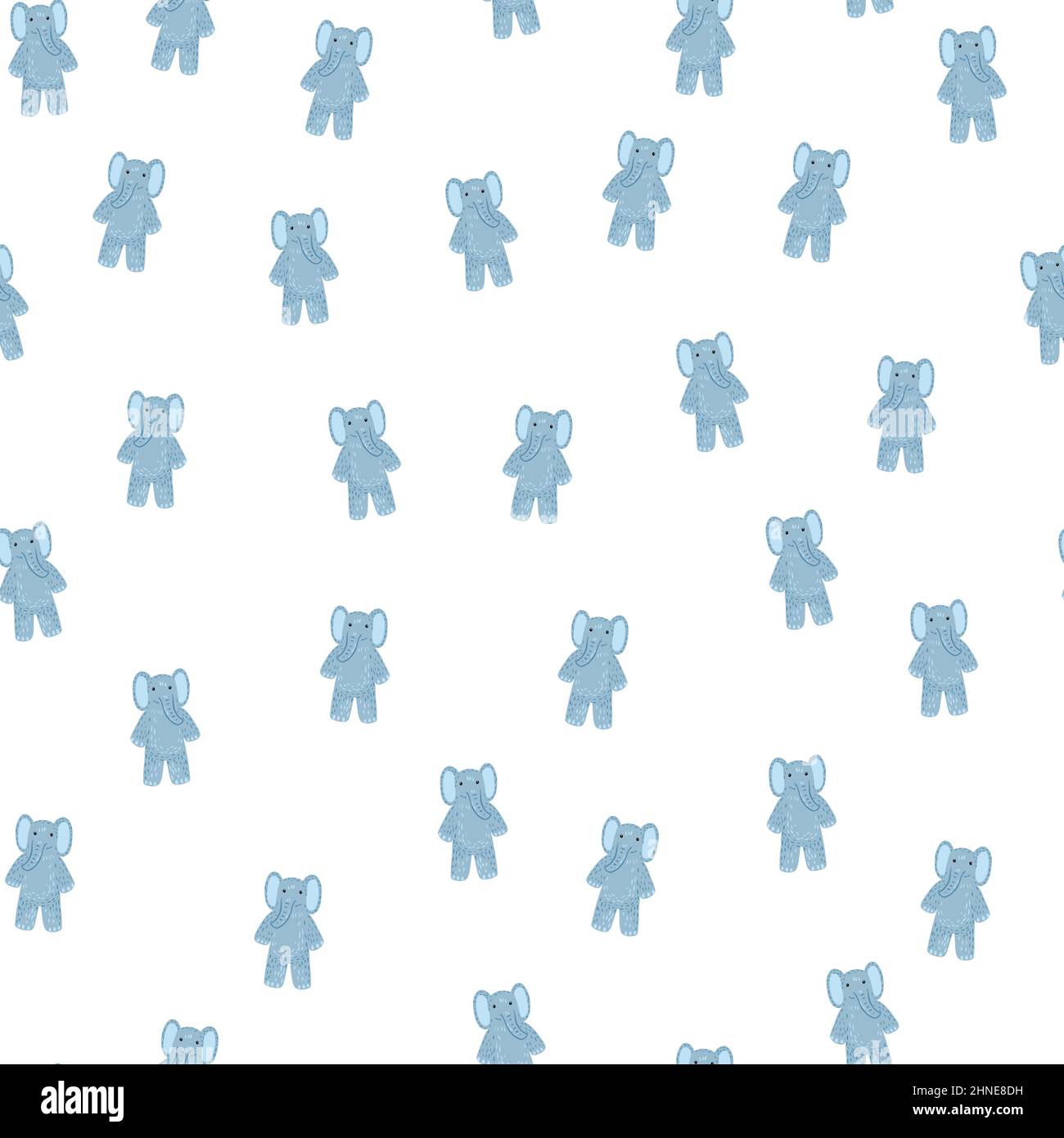 Cute elephant toy seamless pattern. Funny child playthings in doodle ...