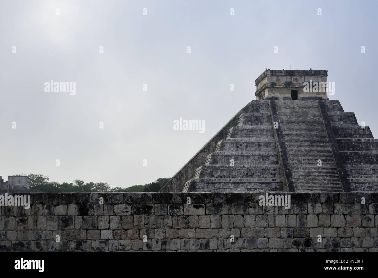 One of the new wonders of the world the pyramid of Chitzen Itza in the morning Stock Photo