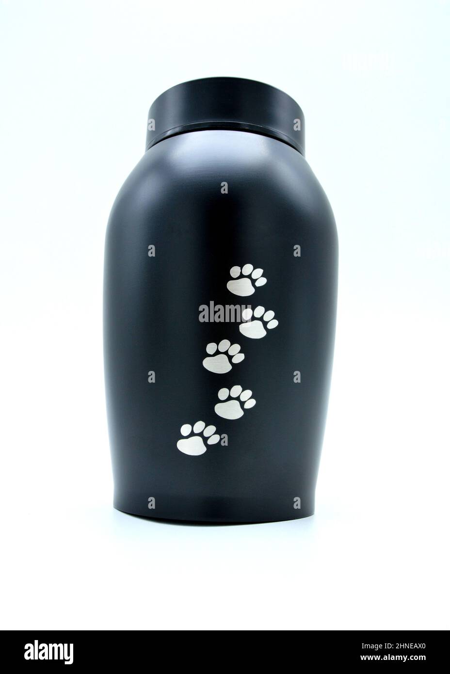 Funeral urn for pets, after the cremation. Stock Photo