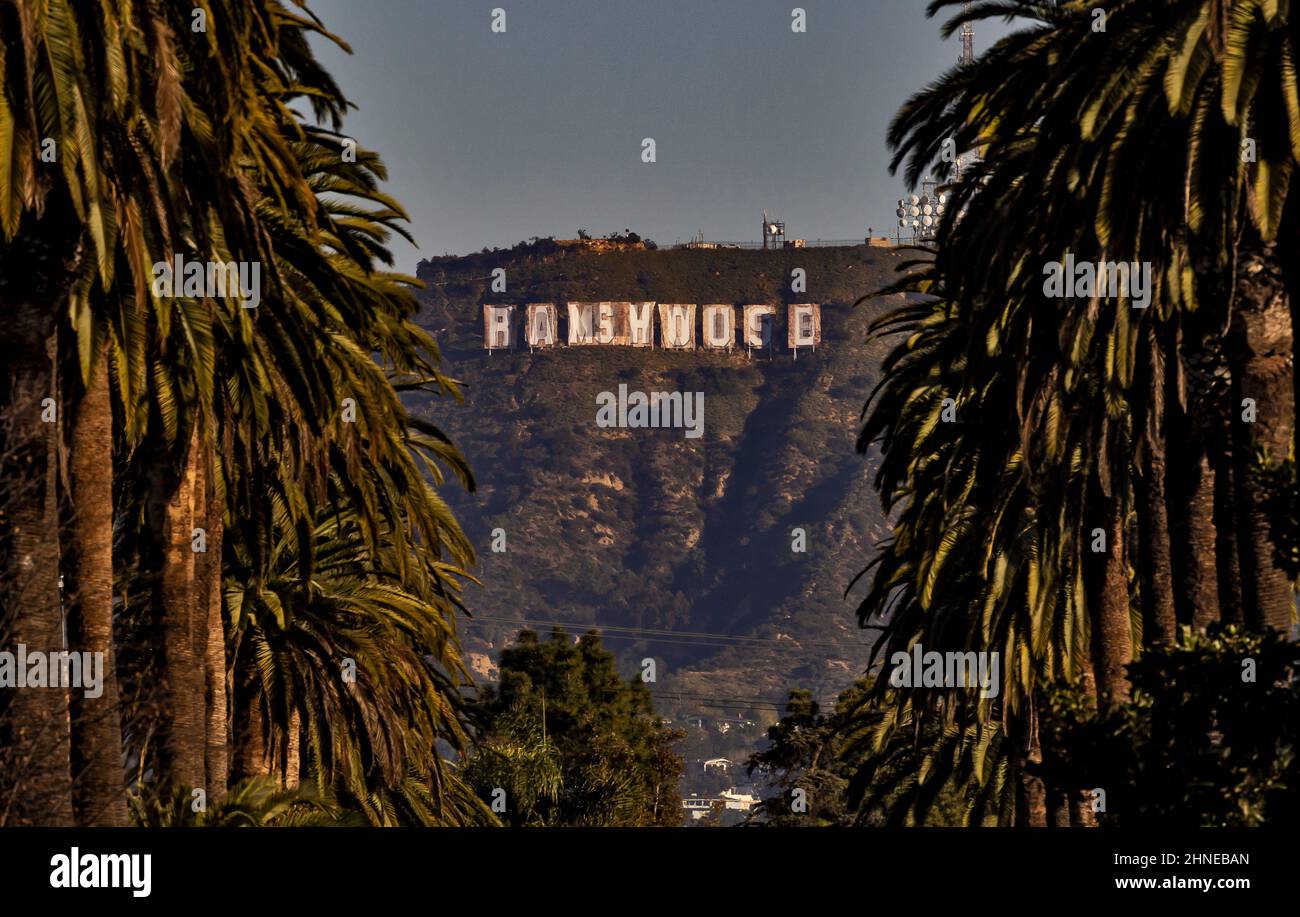 The iconic Hollywood sign was changed to read “RAMSHOUSE” to celebrate