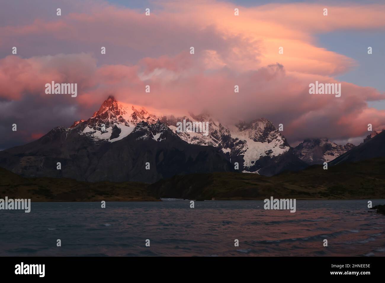 Sunrise at Torres del Paine National Park, Chile Stock Photo