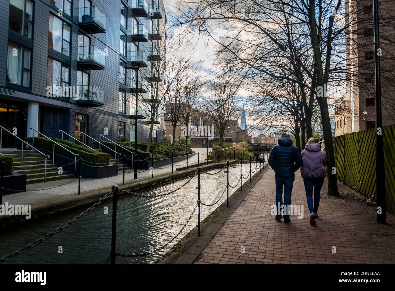 Park vista tower luxury flats along a canal in Wapping, a redeveloped former docks area in Tower