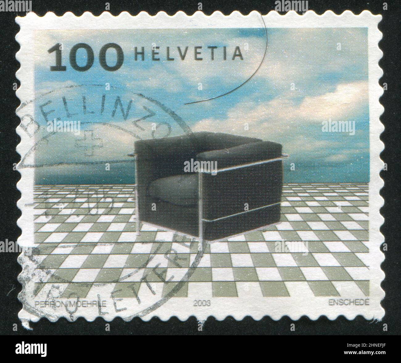 SWITZERLAND - CIRCA 2003: stamp printed by Switzerland, shows Le Fauteuil  Grand Confort desugned by Le Corbusier, circa 2003 Stock Photo - Alamy