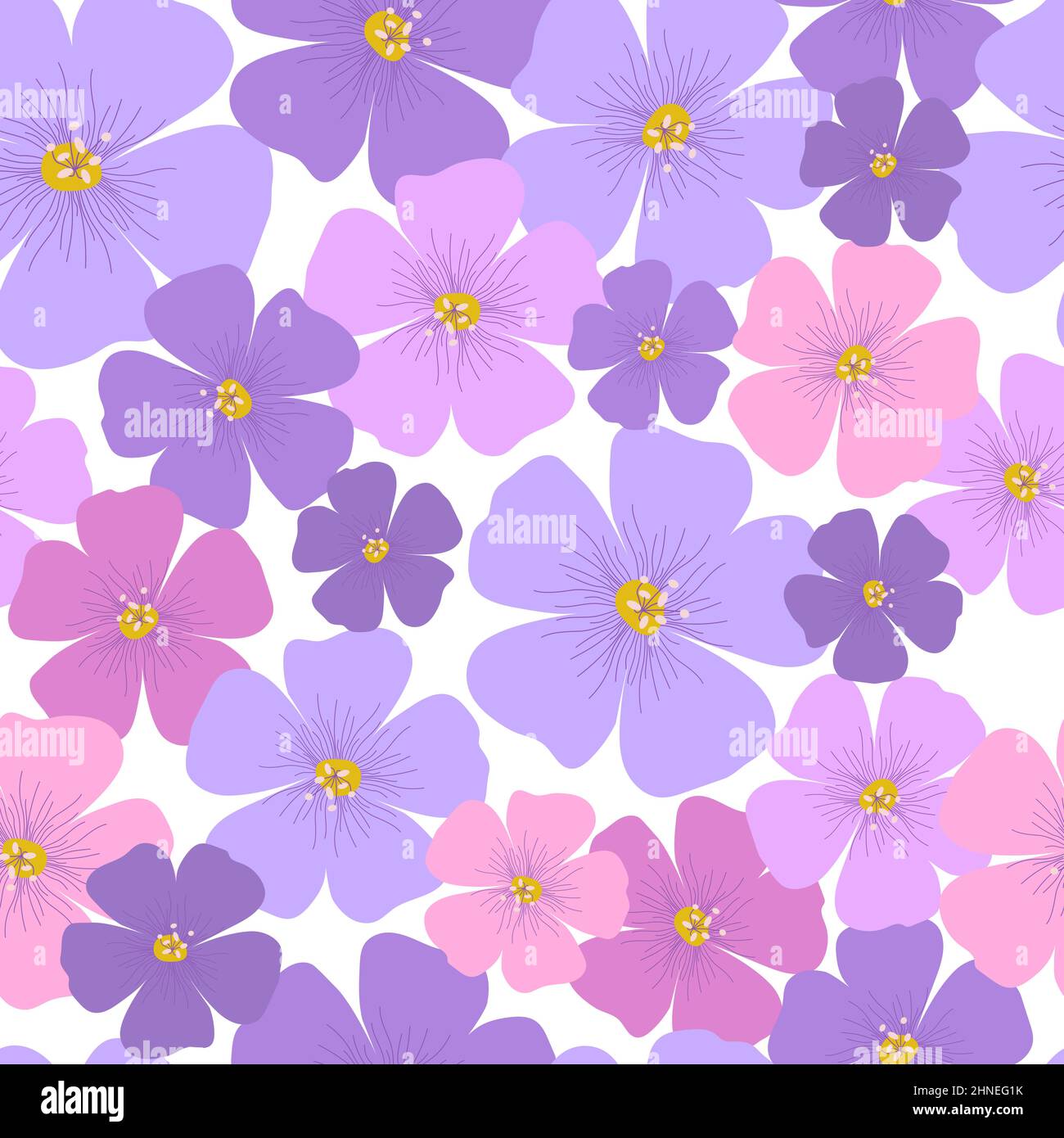 Little flowers seamless pattern on white background. Beautiful floral