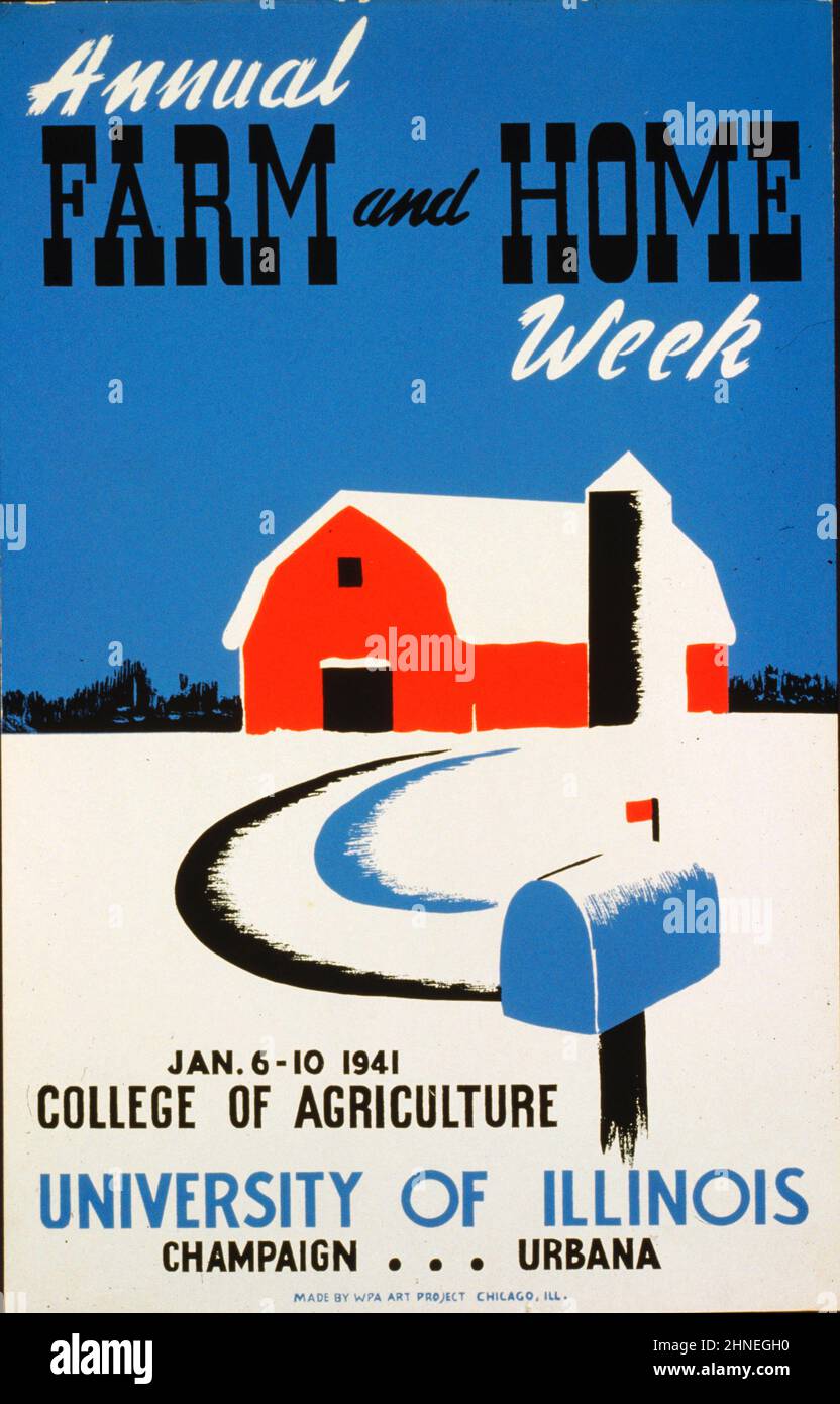 Farm and Home Week poster created by the WPA, 1941. Library of Congress. (Richard B. Levine) Stock Photo