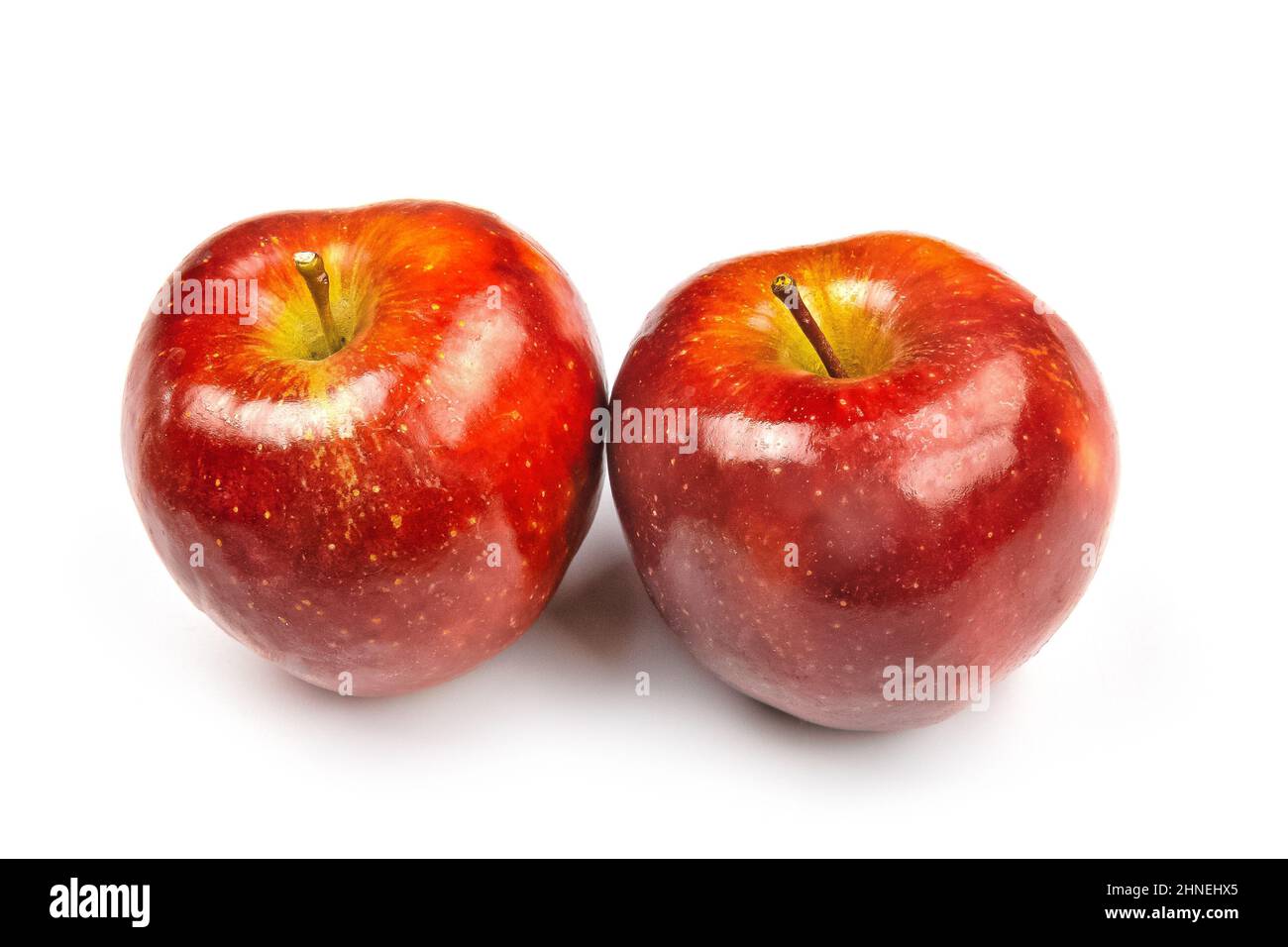 two red apples isolated on a white background Stock Photo
