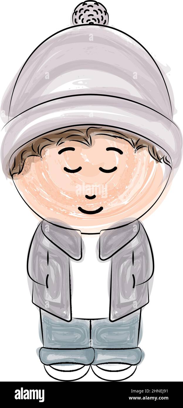 Isolated sketch of a happy boy Vector Stock Vector Image & Art - Alamy