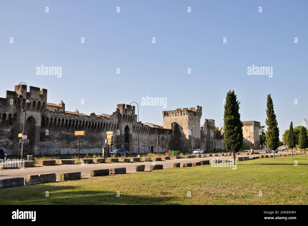 view of the ramparts of Avignon in France Stock Photo - Alamy