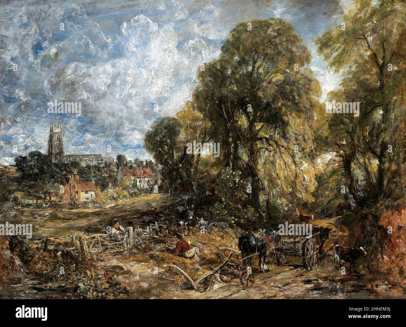 Stoke-by-Nayland by John Constable (1776-1837), oil on canvas, 1836 Stock Photo