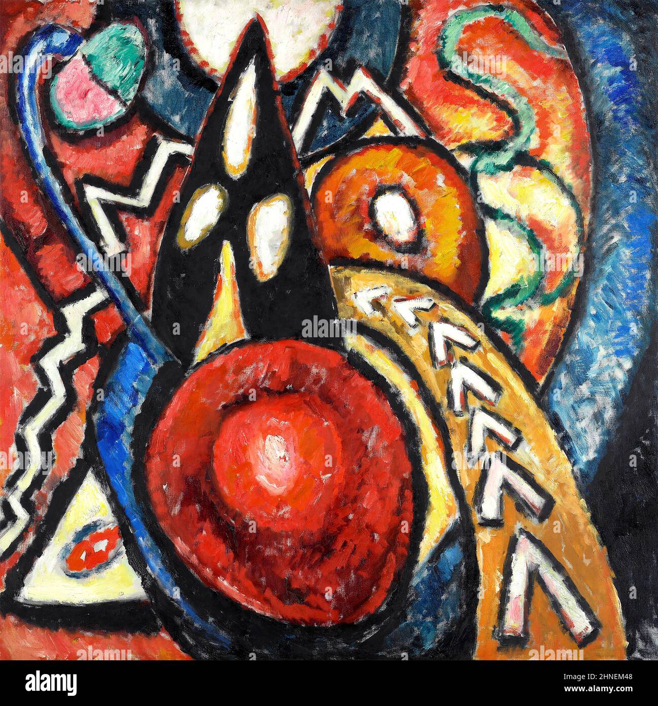 Movements by the American Modernist painter, Marsden Hartley (1877-1943), oil on canvas, 1913 Stock Photo