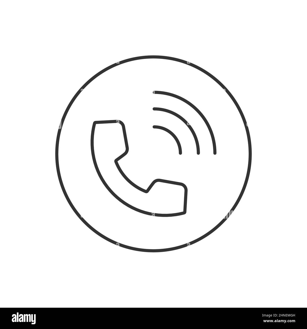 Call icon outline vector style Black and White Stock Photos & Images ...