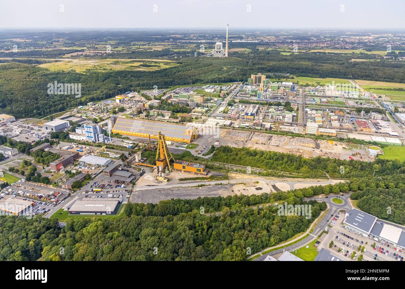 Aerial photograph, Bayer AG chemical plant and industrial estate Neu ...