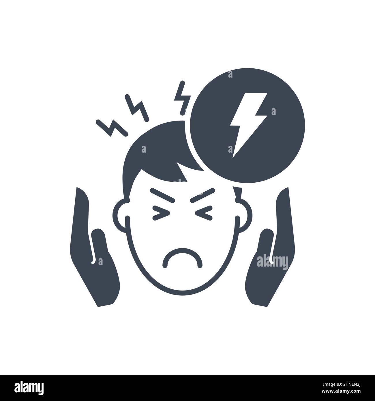 Headache related vector glyph icon Stock Vector Image & Art - Alamy