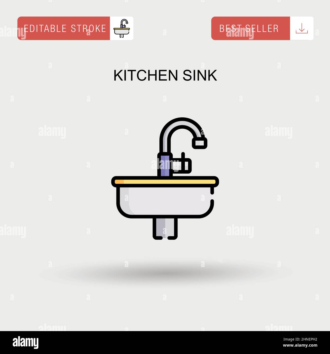 Kitchen sink Simple vector icon. Stock Vector