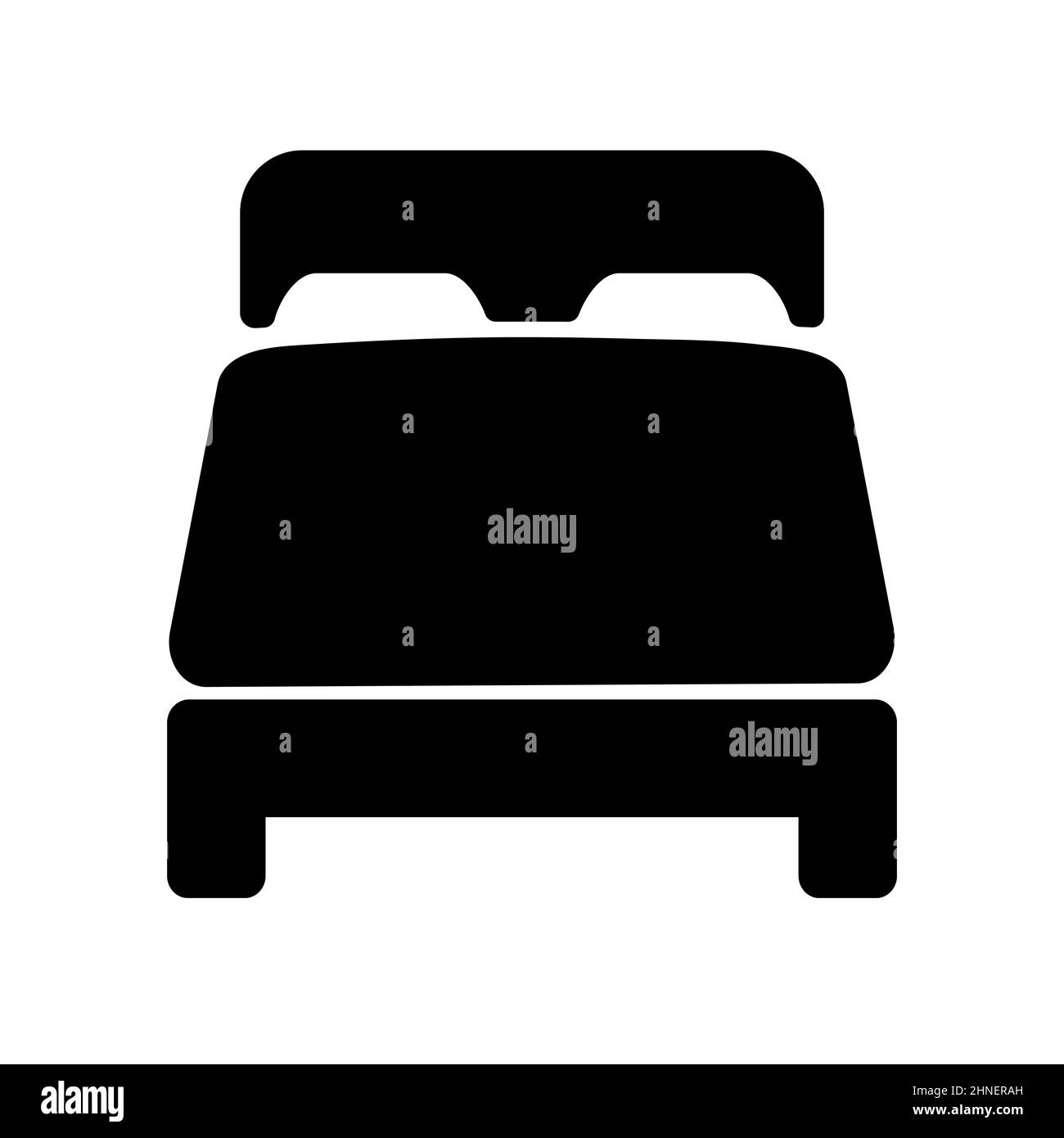 Double bed icon. Vector illustration isolated on white background Stock ...