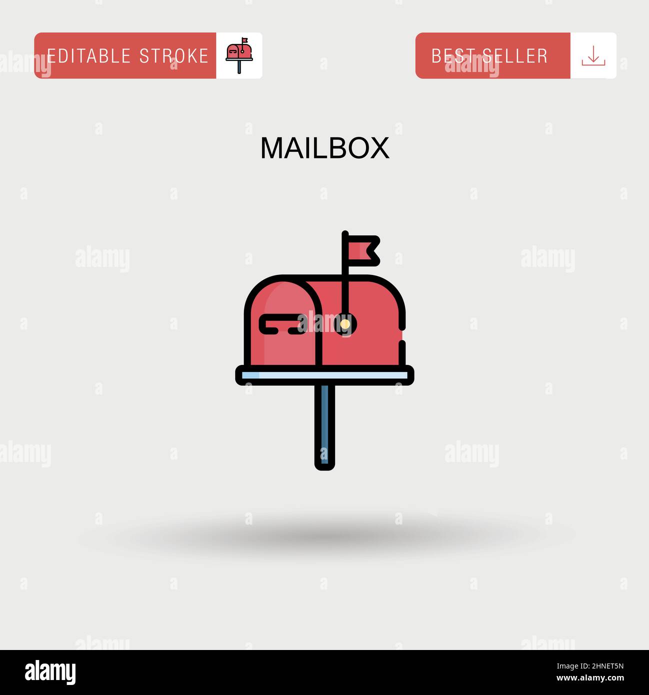 Mailbox Simple vector icon. Stock Vector