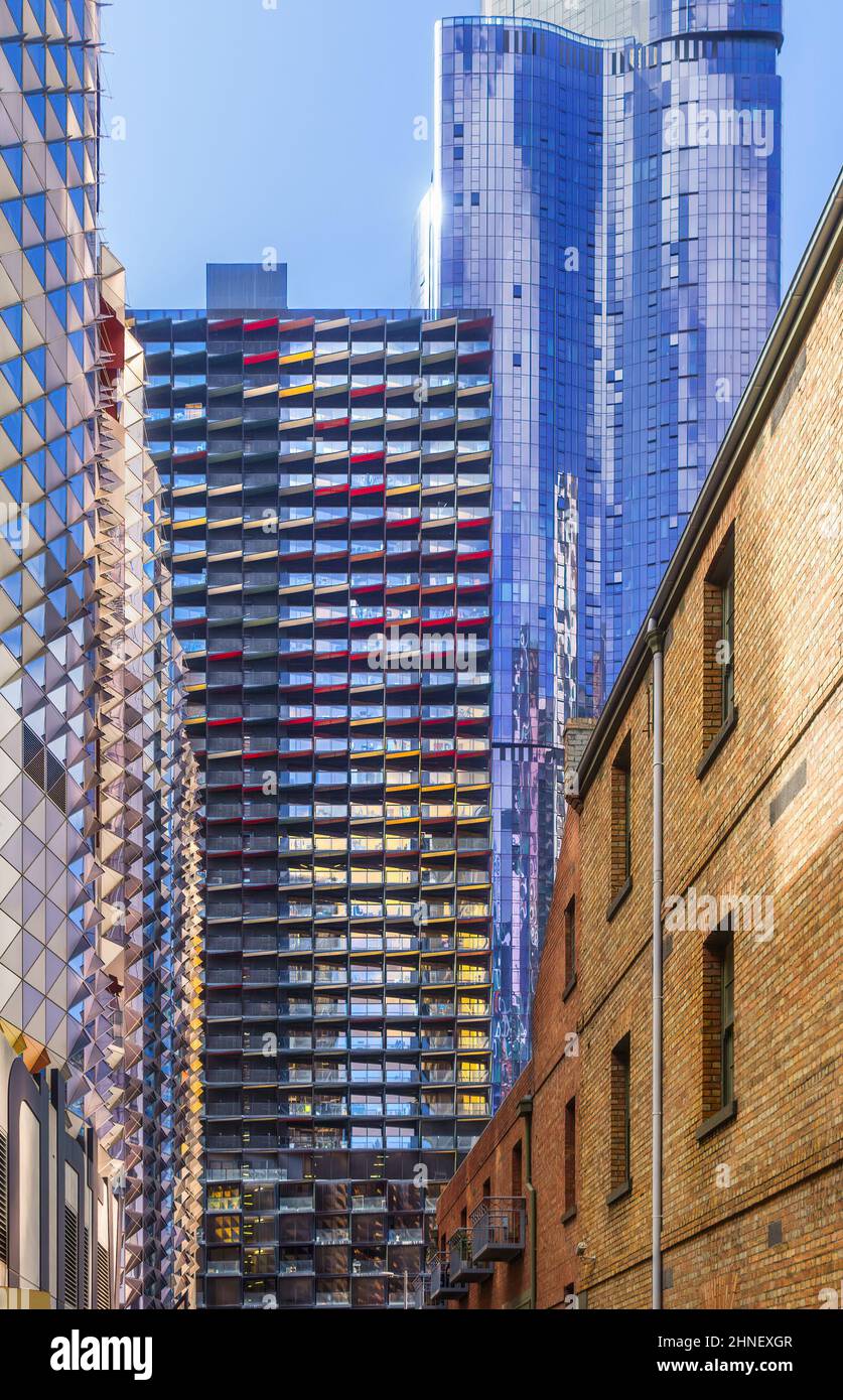 Melbourne, Victoria, Australia A'Beckett Tower apartment building and Aurora Melbourne Central