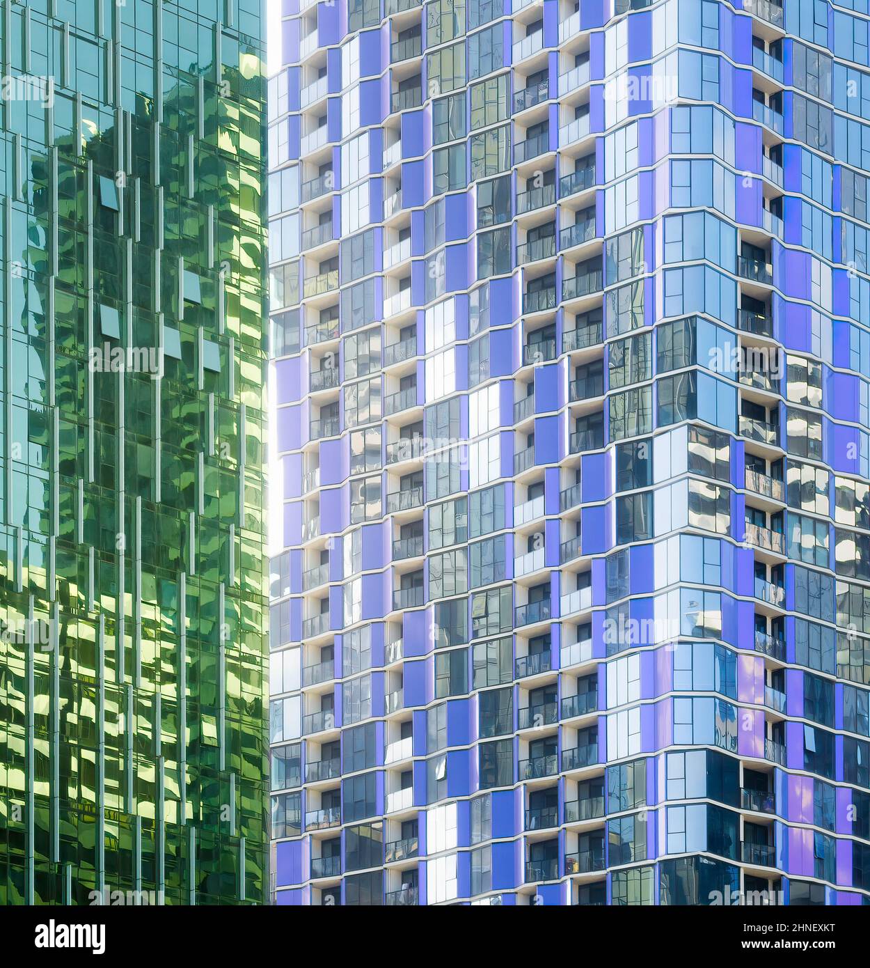 Melbourne, Victoria, Australia Detail of lilac aluminium cladding of