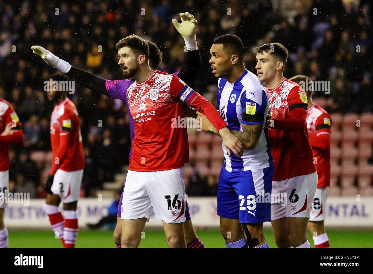 Wigan, UK. 15th Feb, 2022. Luke Murphy of Crewe Alexandra during the Sky Bet League One match between Wigan Athletic and Crewe Alexandra at DW Stadium on February 15th 2022 in Wigan, England. (Photo by Tony Taylor/phcimages.com) Credit: PHC Images/Alamy Live News Stock Photo