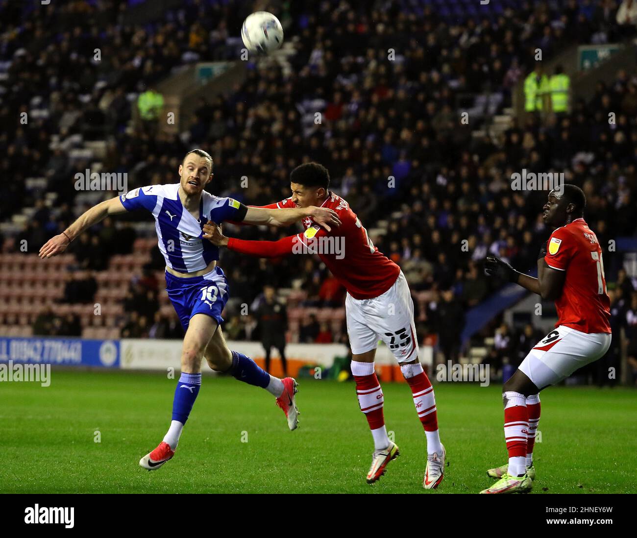 Wigan, UK. 15th Feb, 2022. Will Keane of Wigan Athletic during the Sky Bet League One match between Wigan Athletic and Crewe Alexandra at DW Stadium on February 15th 2022 in Wigan, England. (Photo by Tony Taylor/phcimages.com) Credit: PHC Images/Alamy Live News Stock Photo