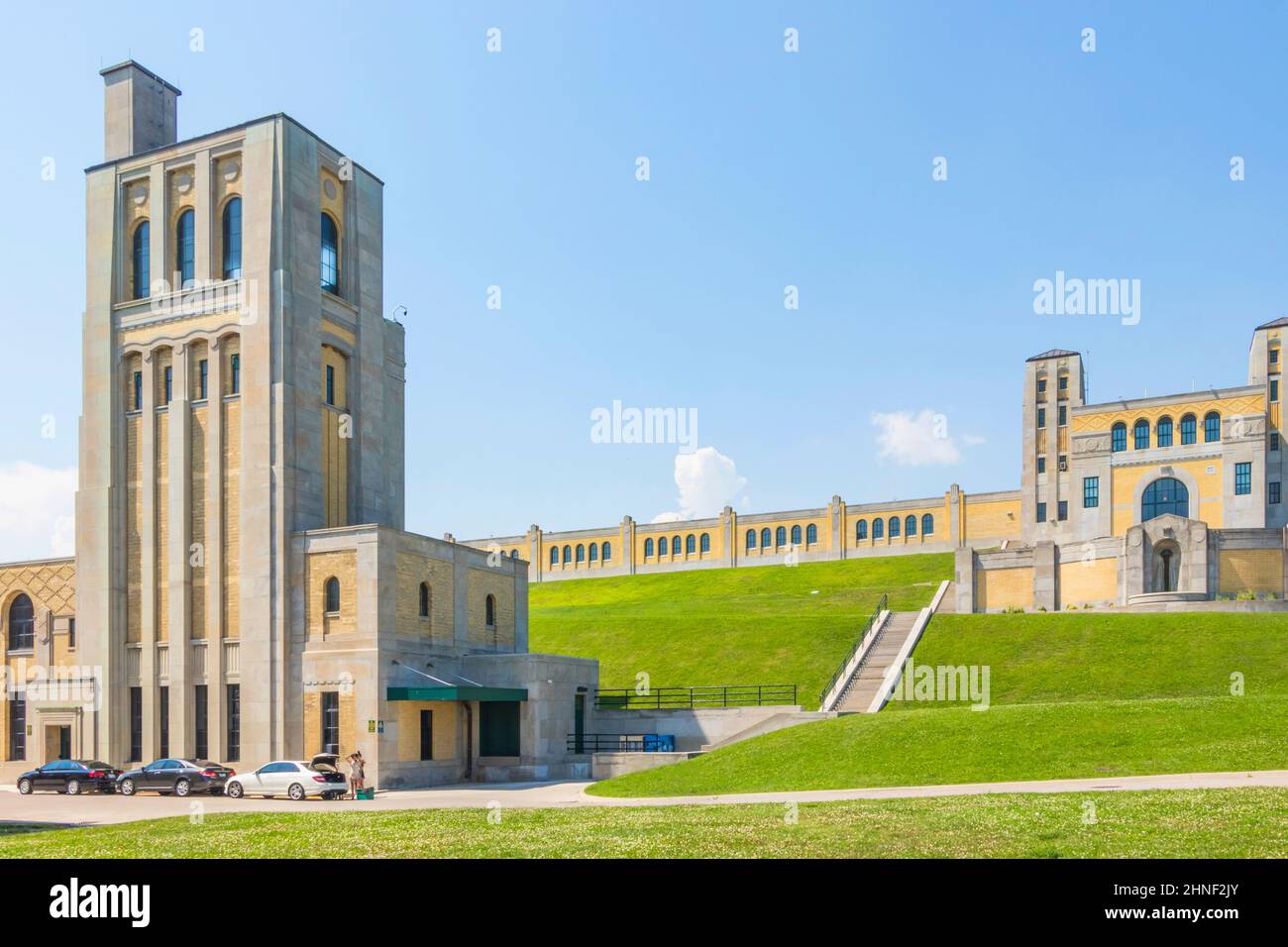 R.C. Harris Water Treatment Plant, a landmark waterfront Art Deco building in Scarborough, East Toronto known as The Palace of Purification Stock Photo