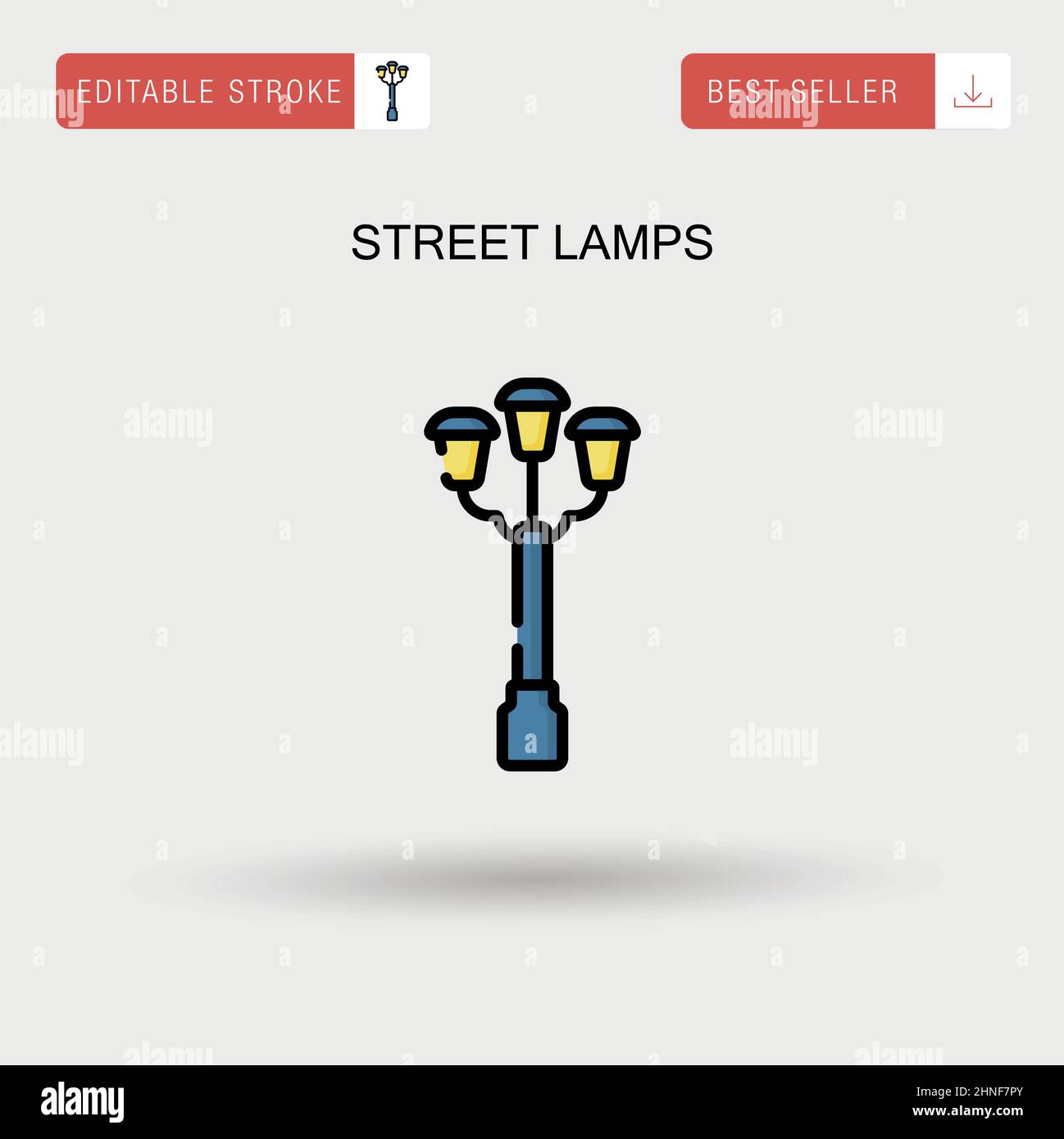 Street lamps Simple vector icon. Stock Vector