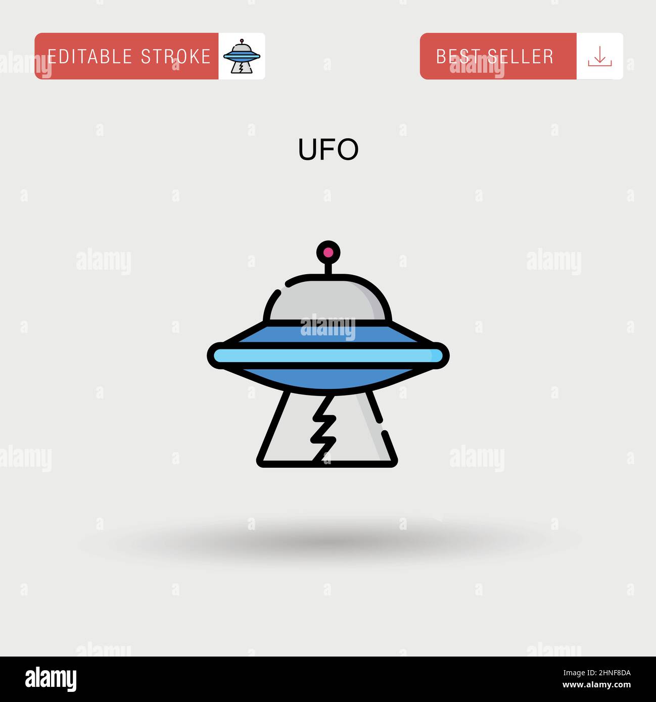 Ufo Simple vector icon. Stock Vector